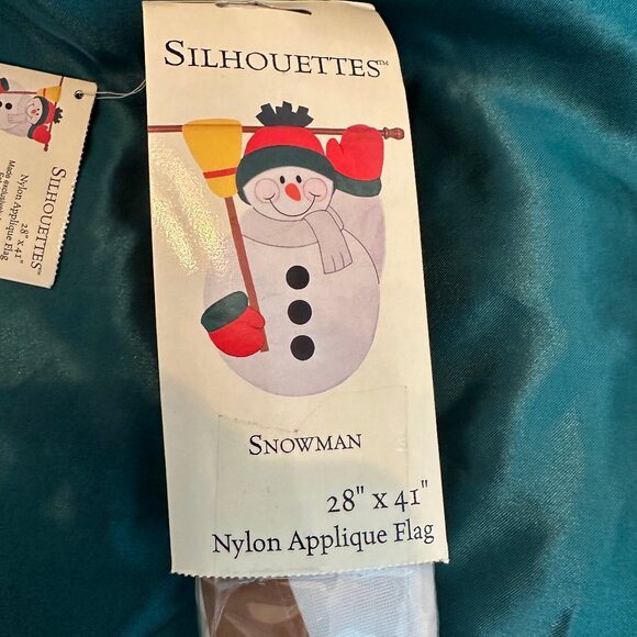 Silhouettes 28 x 41 SNOWMAN Nylon Appliqué Flag NIP - Picture 9 of 9